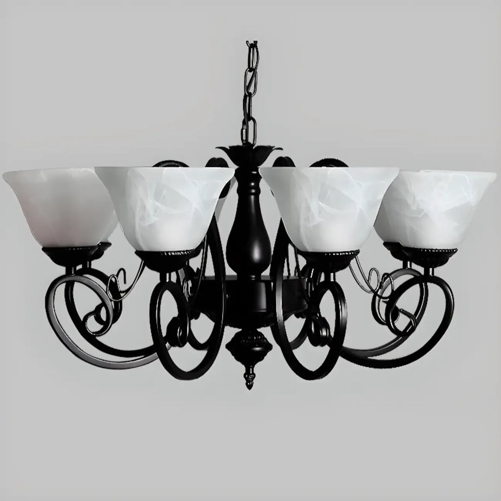 Vintage Bell Black Metal Pendant Chandelier