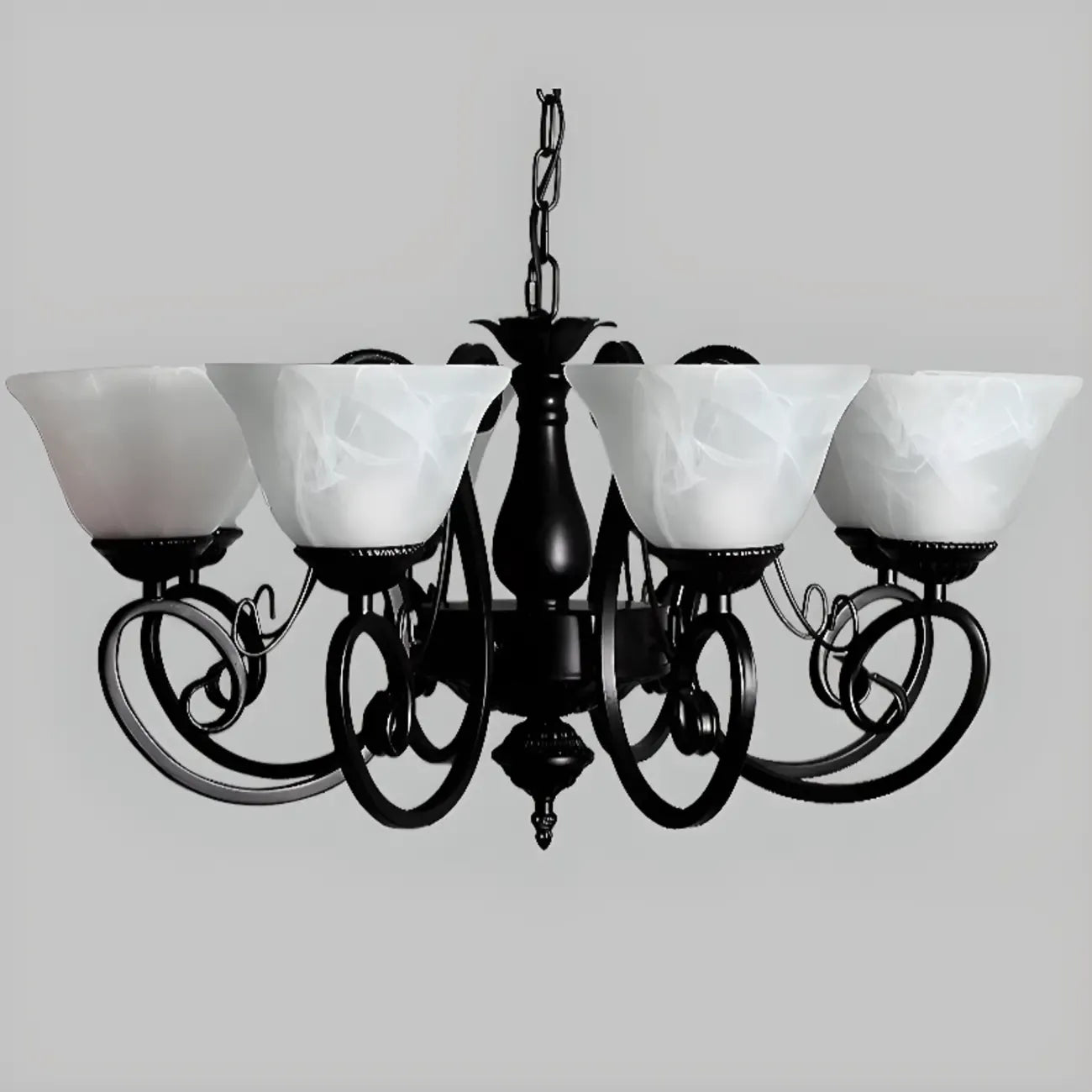 Vintage Bell Black Metal Pendant Chandelier