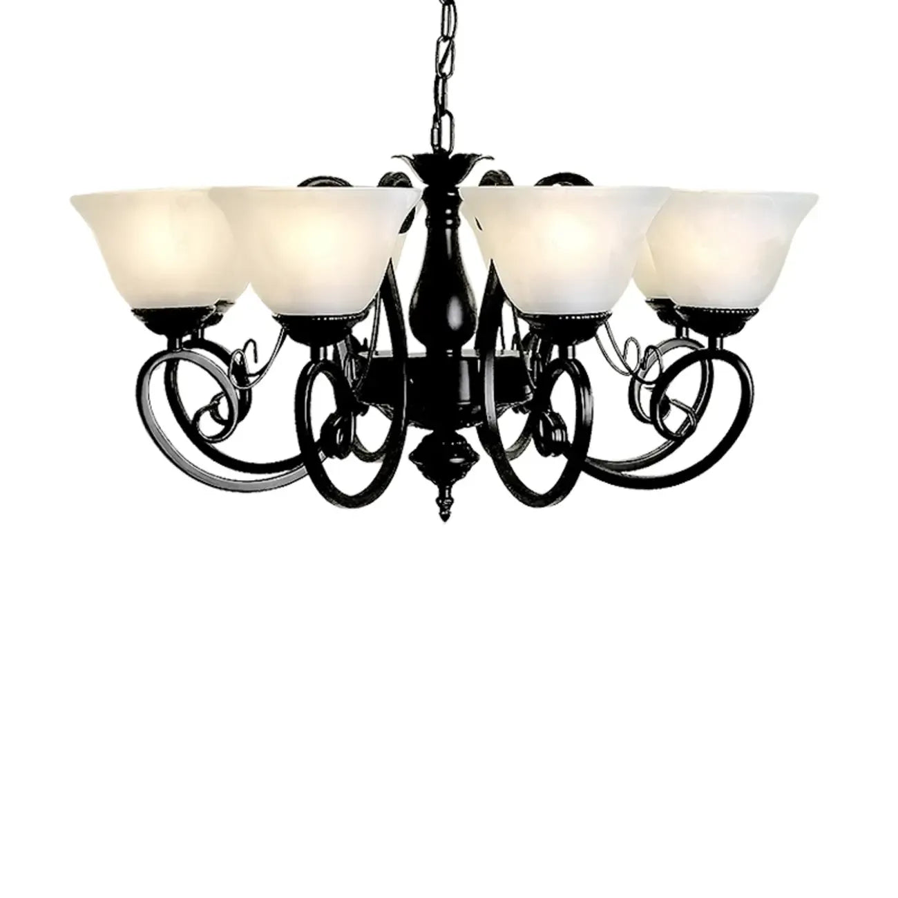 Vintage Bell Black Metal Pendant Chandelier