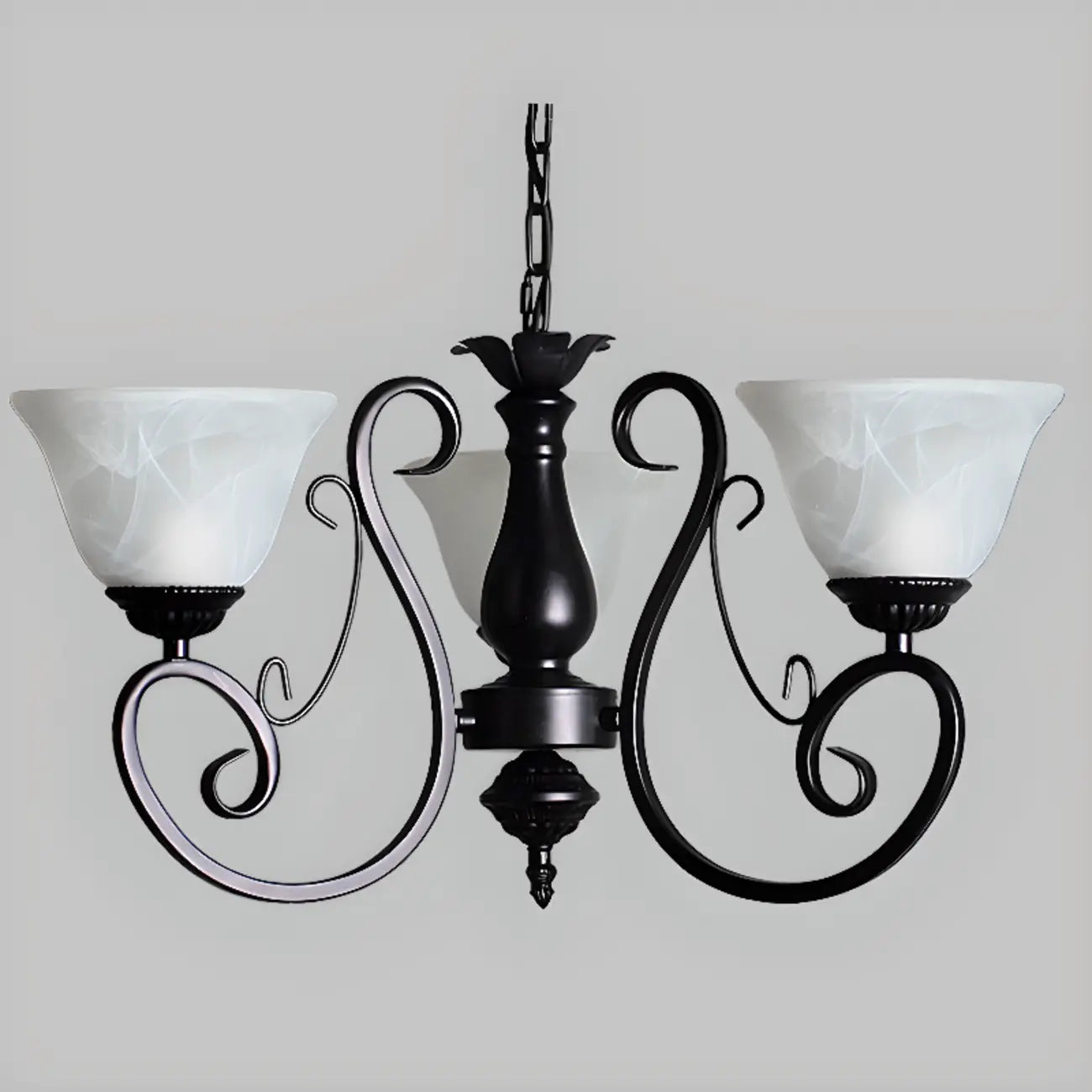 Vintage Bell Black Metal Pendant Chandelier