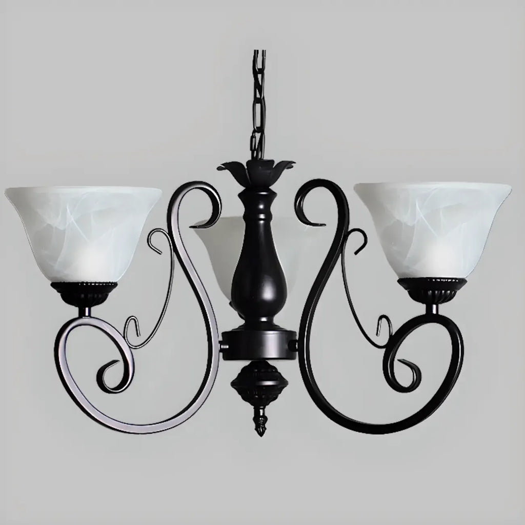 Vintage Bell Black Metal Pendant Chandelier