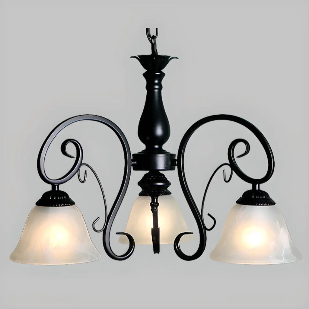 Vintage Bell Black Metal Pendant Chandelier