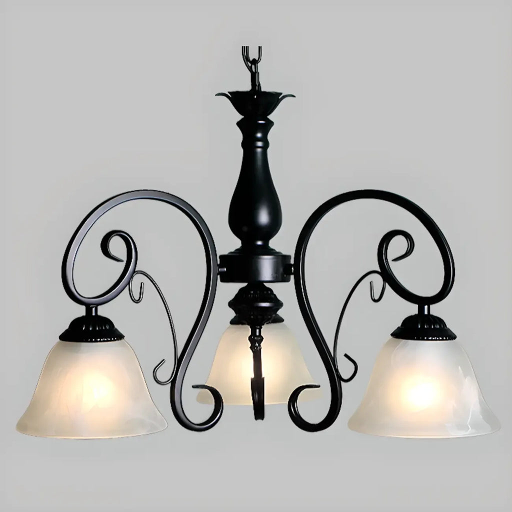 Vintage Bell Black Metal Pendant Chandelier