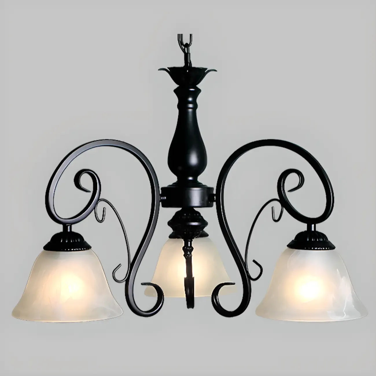Vintage Bell Black Metal Pendant Chandelier