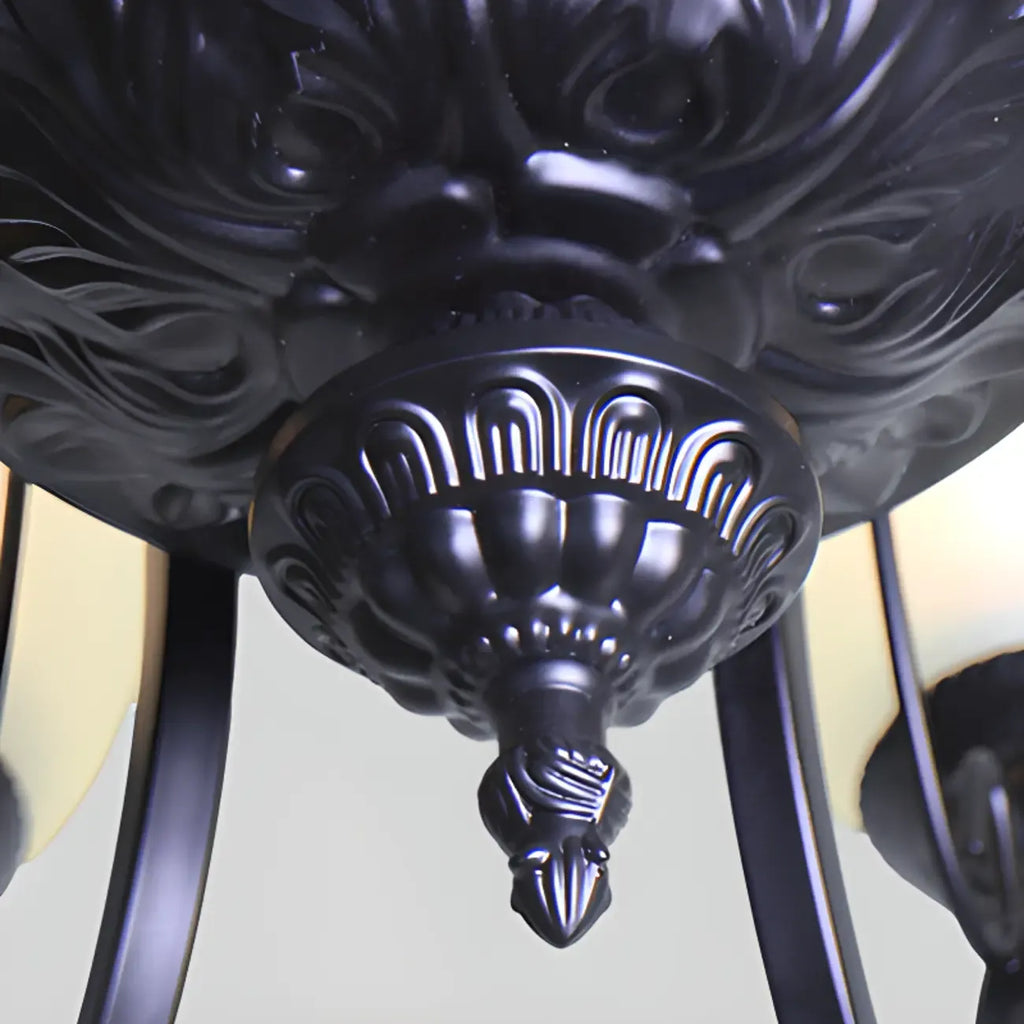 Vintage Bell Black Metal Pendant Chandelier