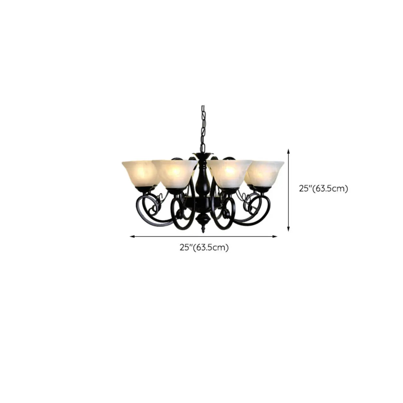 Vintage Bell Black Metal Pendant Chandelier