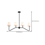 Black Metal Island Pendant Light with 4 Lights in Fabric Cylinder Shape