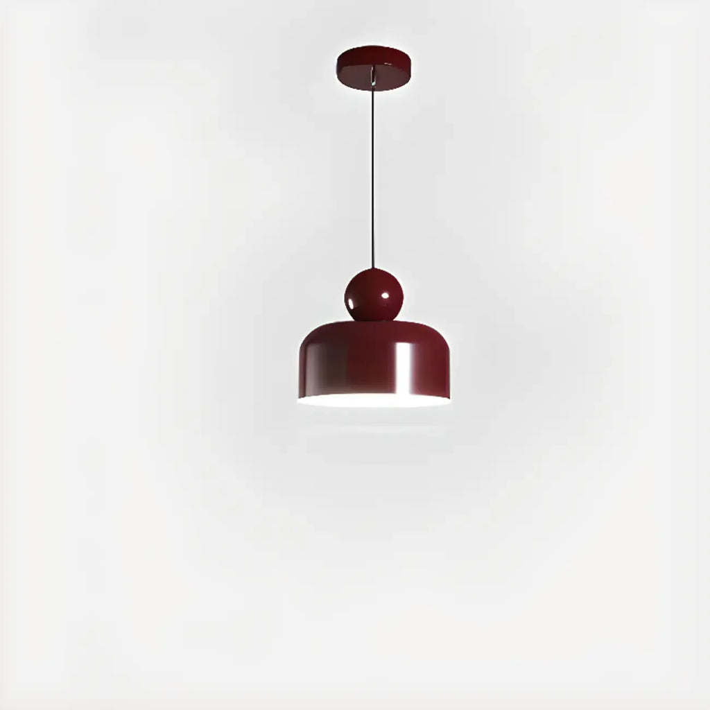 Modern Burgundy Rectangular LED Pendant Light for Living Room