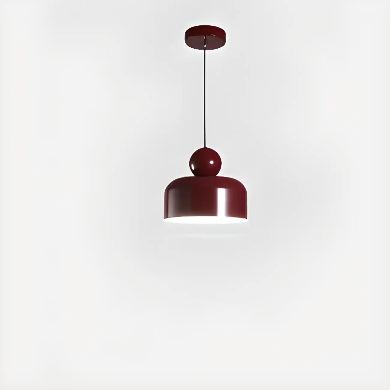Modern Burgundy Rectangular LED Pendant Light for Living Room