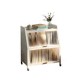 Modish Metal Black Bedside Cabinet with Clear Glass Doors