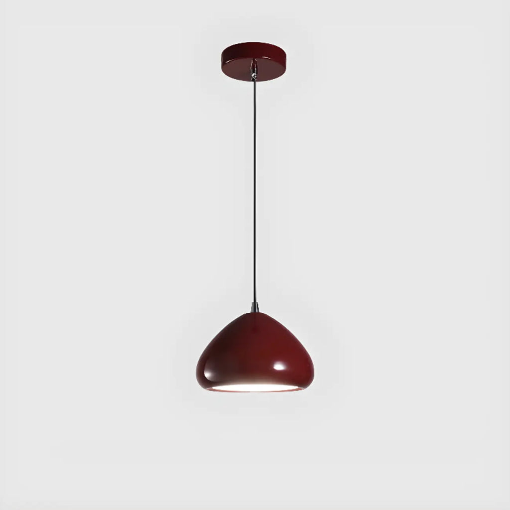 Modern Burgundy Rectangular LED Pendant Light for Living Room