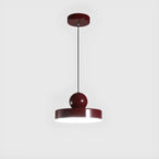 Modern Burgundy Rectangular LED Pendant Light for Living Room