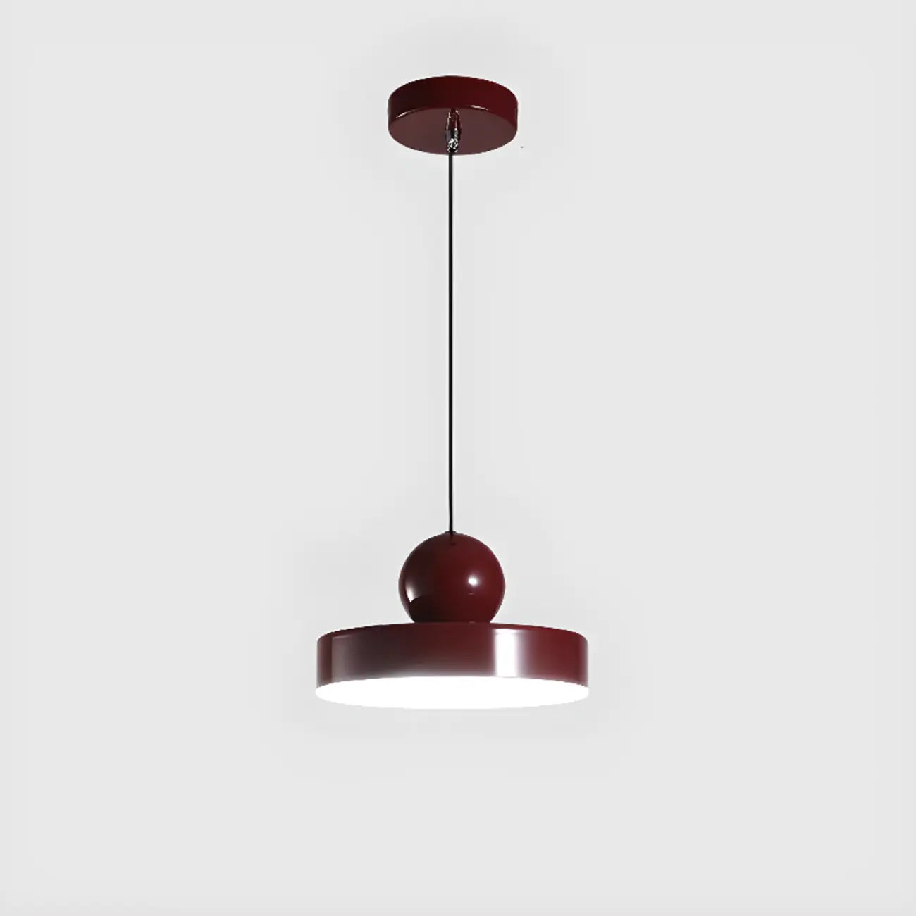 Modern Burgundy Rectangular LED Pendant Light for Living Room
