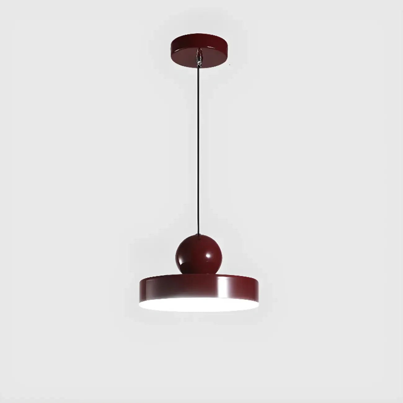 Modern Burgundy Rectangular LED Pendant Light for Living Room