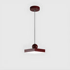 Modern Burgundy Rectangular LED Pendant Light for Living Room