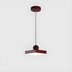 Modern Burgundy Rectangular LED Pendant Light for Living Room