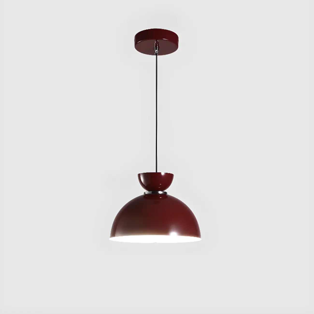 Modern Burgundy Rectangular LED Pendant Light for Living Room