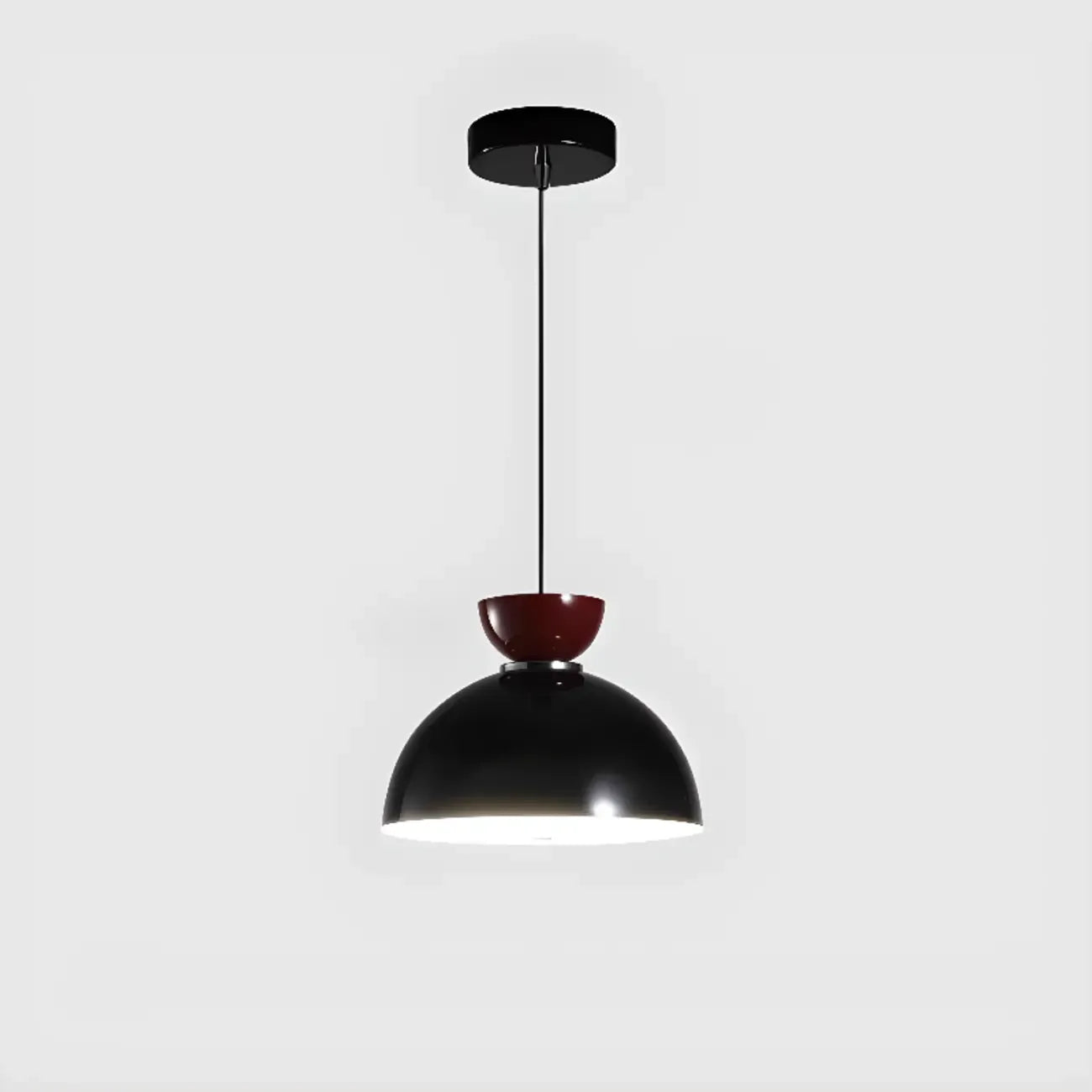 Modern Burgundy Rectangular LED Pendant Light for Living Room