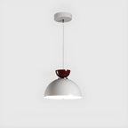Modern Burgundy Rectangular LED Pendant Light for Living Room