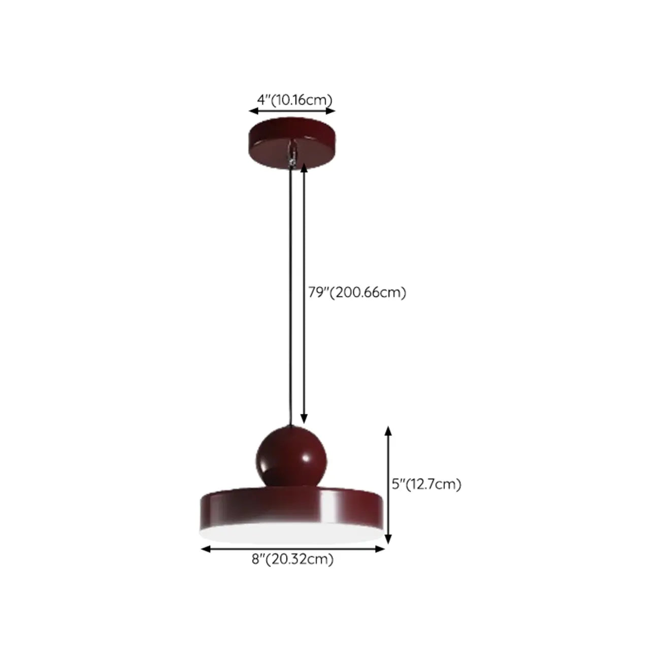 Modern Burgundy Rectangular LED Pendant Light for Living Room