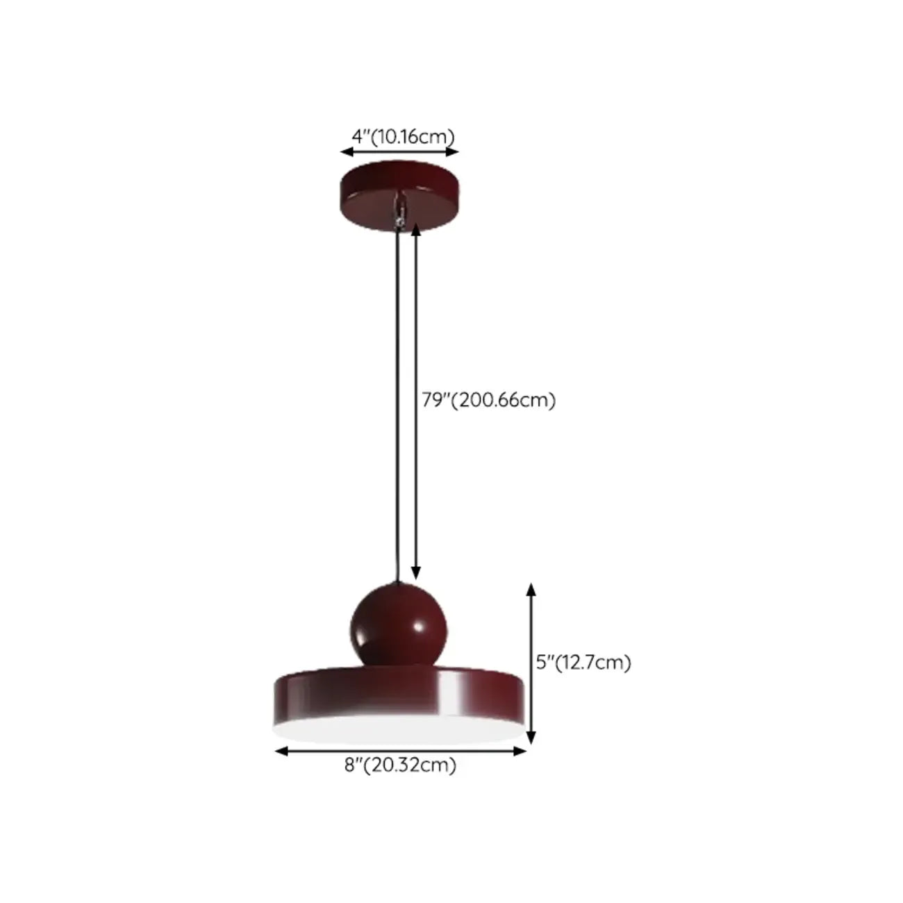 Modern Burgundy Rectangular LED Pendant Light for Living Room