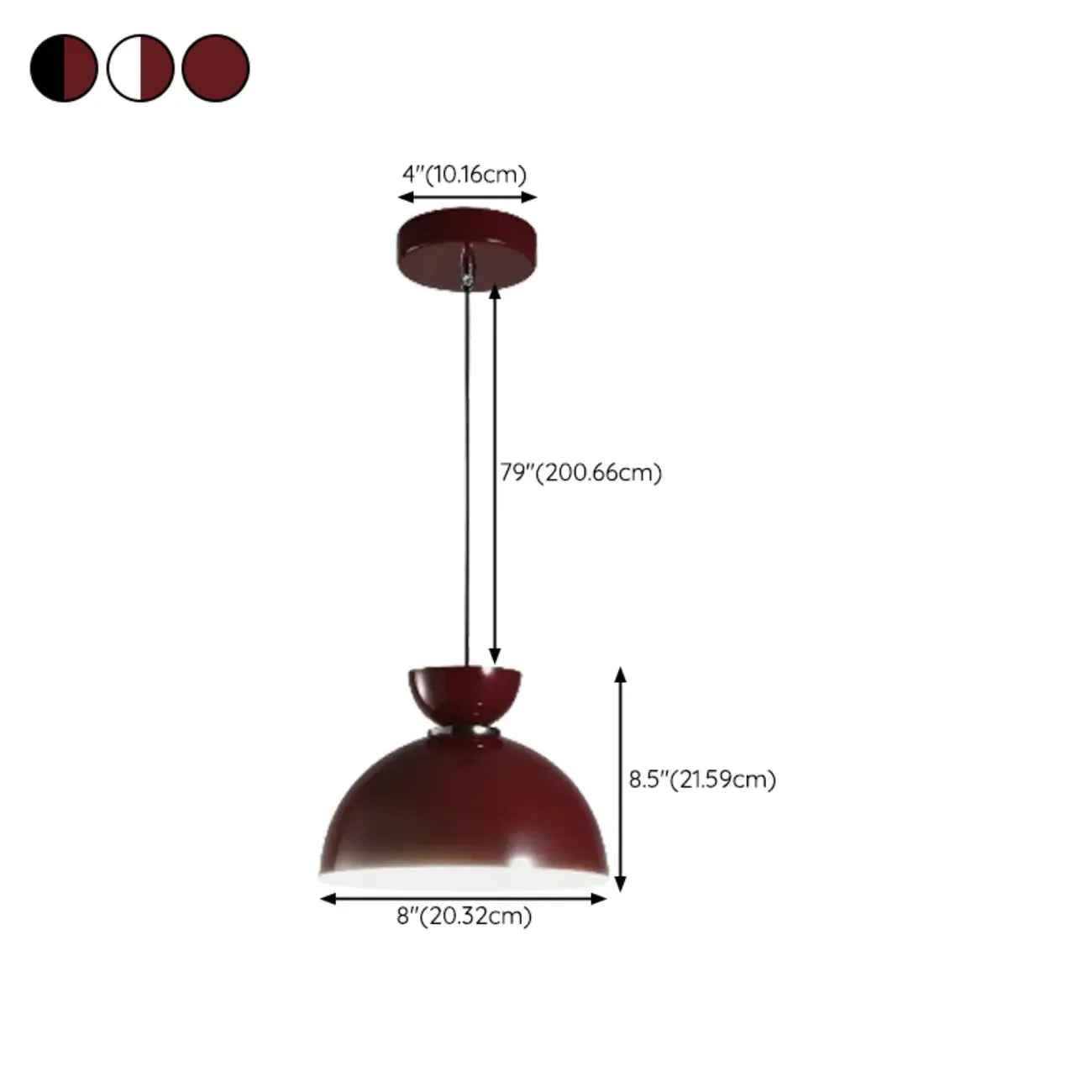 Modern Burgundy Rectangular LED Pendant Light for Living Room