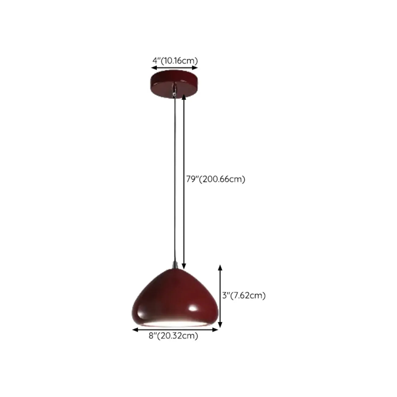 Modern Burgundy Rectangular LED Pendant Light for Living Room