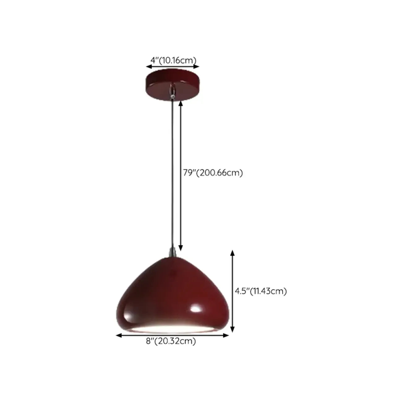Modern Burgundy Rectangular LED Pendant Light for Living Room
