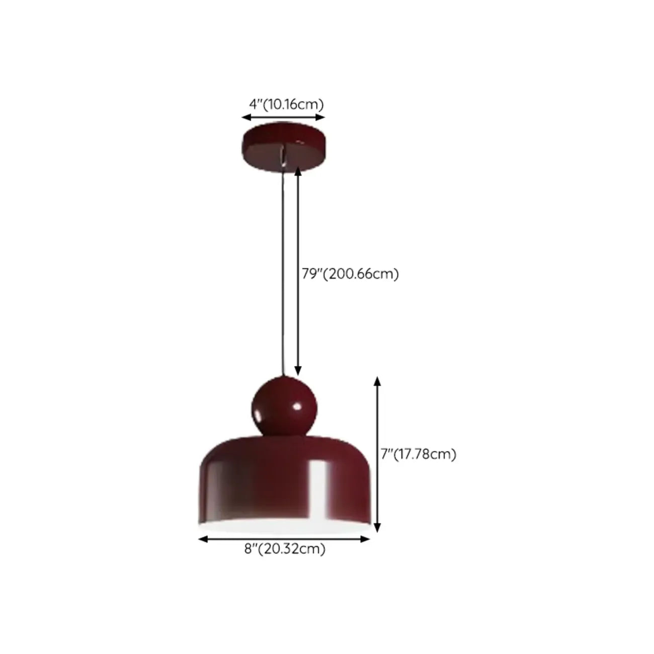 Modern Burgundy Rectangular LED Pendant Light for Living Room