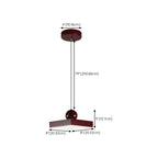 Modern Burgundy Rectangular LED Pendant Light for Living Room