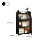 Modish Metal Black Bedside Cabinet with Clear Glass Doors