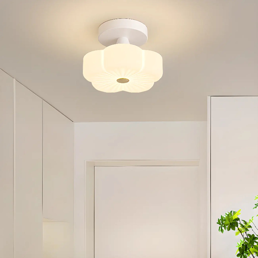 Floral Semi Flush Ceiling Light Fixture for Residential Use