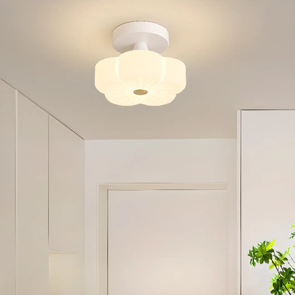 Floral Semi Flush Ceiling Light Fixture for Residential Use