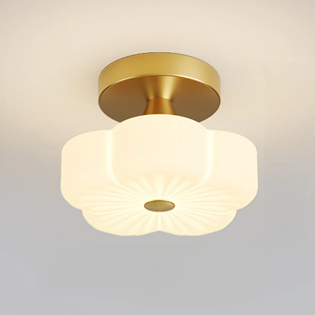 Floral Semi Flush Ceiling Light Fixture for Residential Use