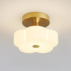 Floral Semi Flush Ceiling Light Fixture for Residential Use