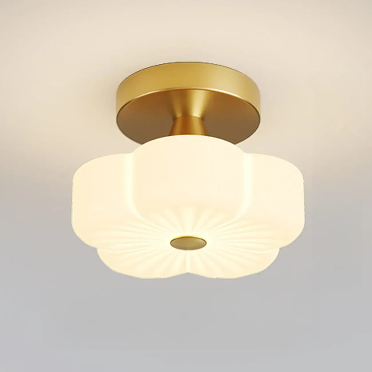 Floral Semi Flush Ceiling Light Fixture for Residential Use