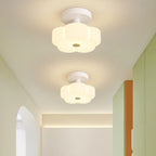 Floral Semi Flush Ceiling Light Fixture for Residential Use