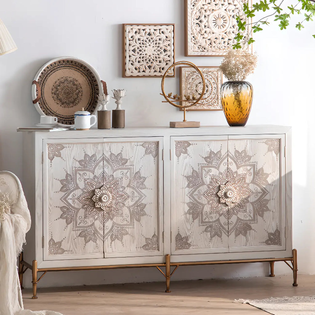 Rustic Freestanding Accent Cabinet for Living Room Decor