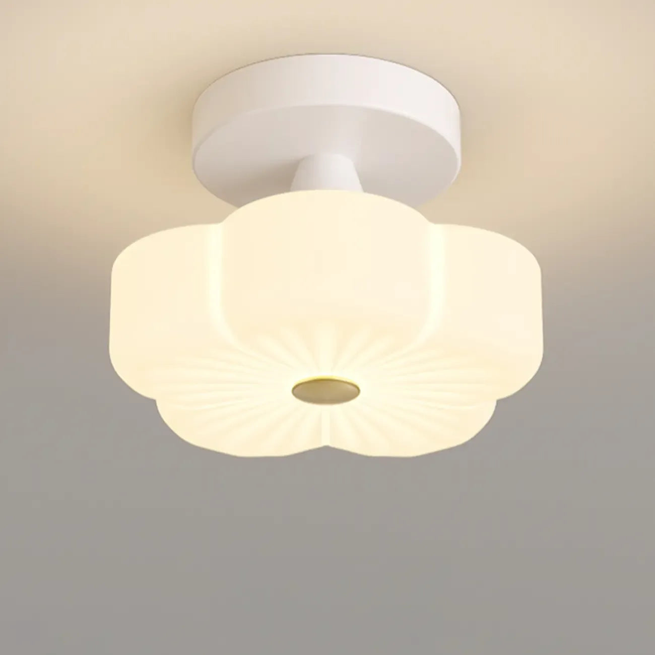 Floral Semi Flush Ceiling Light Fixture for Residential Use