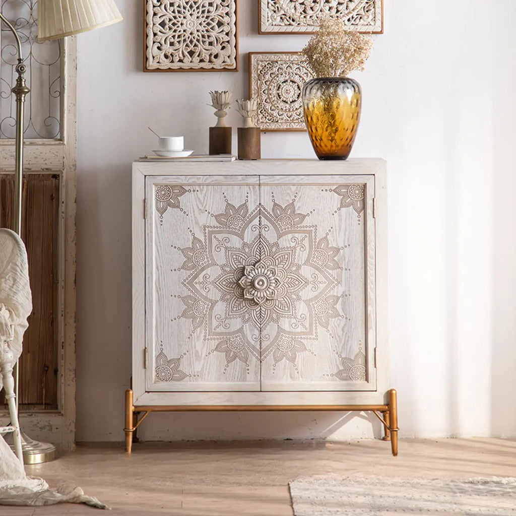 Rustic Freestanding Accent Cabinet for Living Room Decor