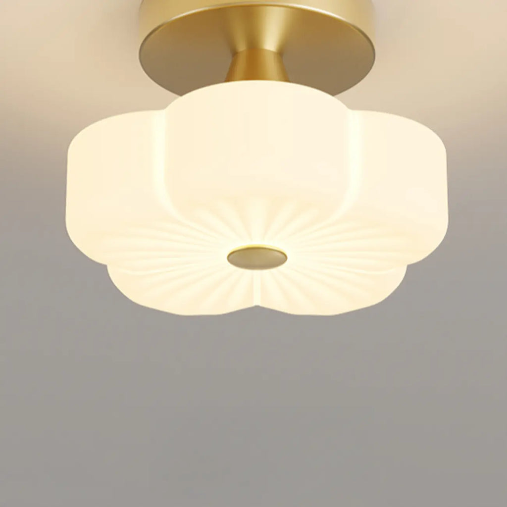 Floral Semi Flush Ceiling Light Fixture for Residential Use