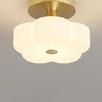 Floral Semi Flush Ceiling Light Fixture for Residential Use