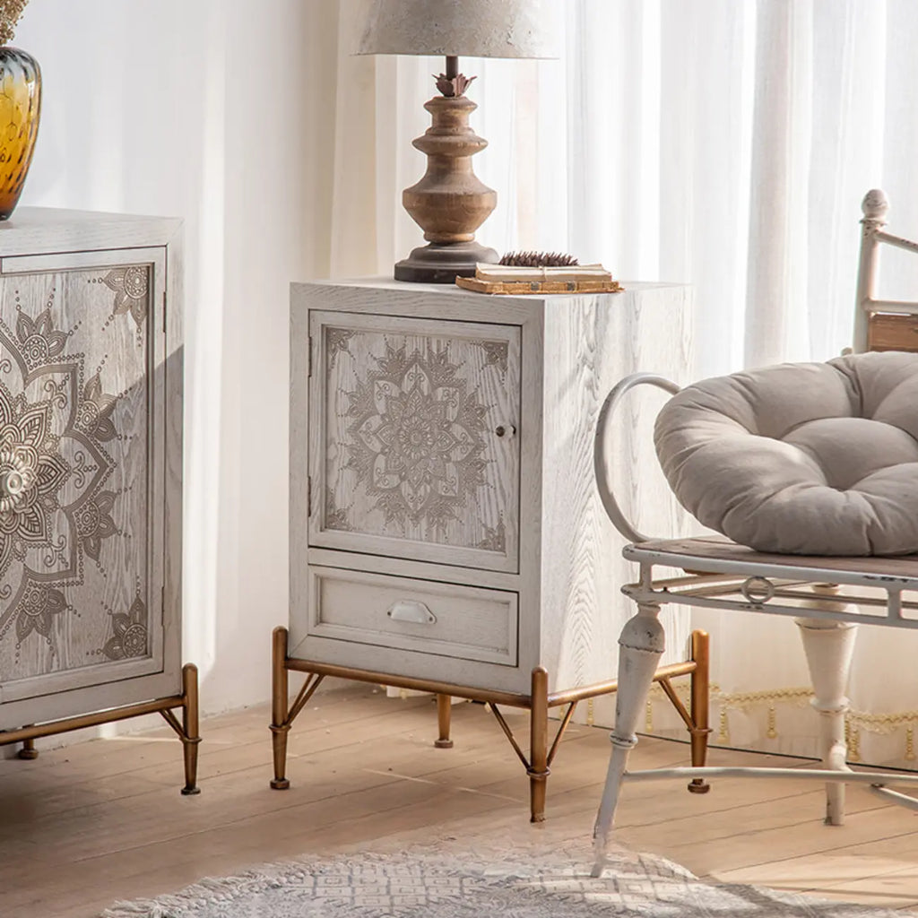 Rustic Freestanding Accent Cabinet for Living Room Decor