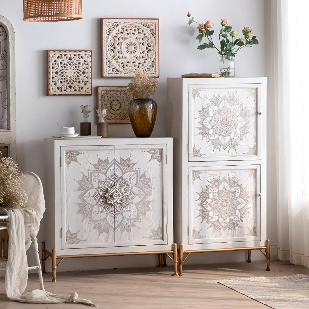 Rustic Freestanding Accent Cabinet for Living Room Decor