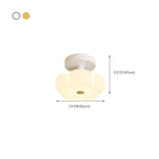 Floral Semi Flush Ceiling Light Fixture for Residential Use