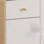 Modern Natural Finish Cabinet with Exterior Shelf  & Drawers