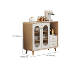 Modern Natural Finish Cabinet with Exterior Shelf  & Drawers