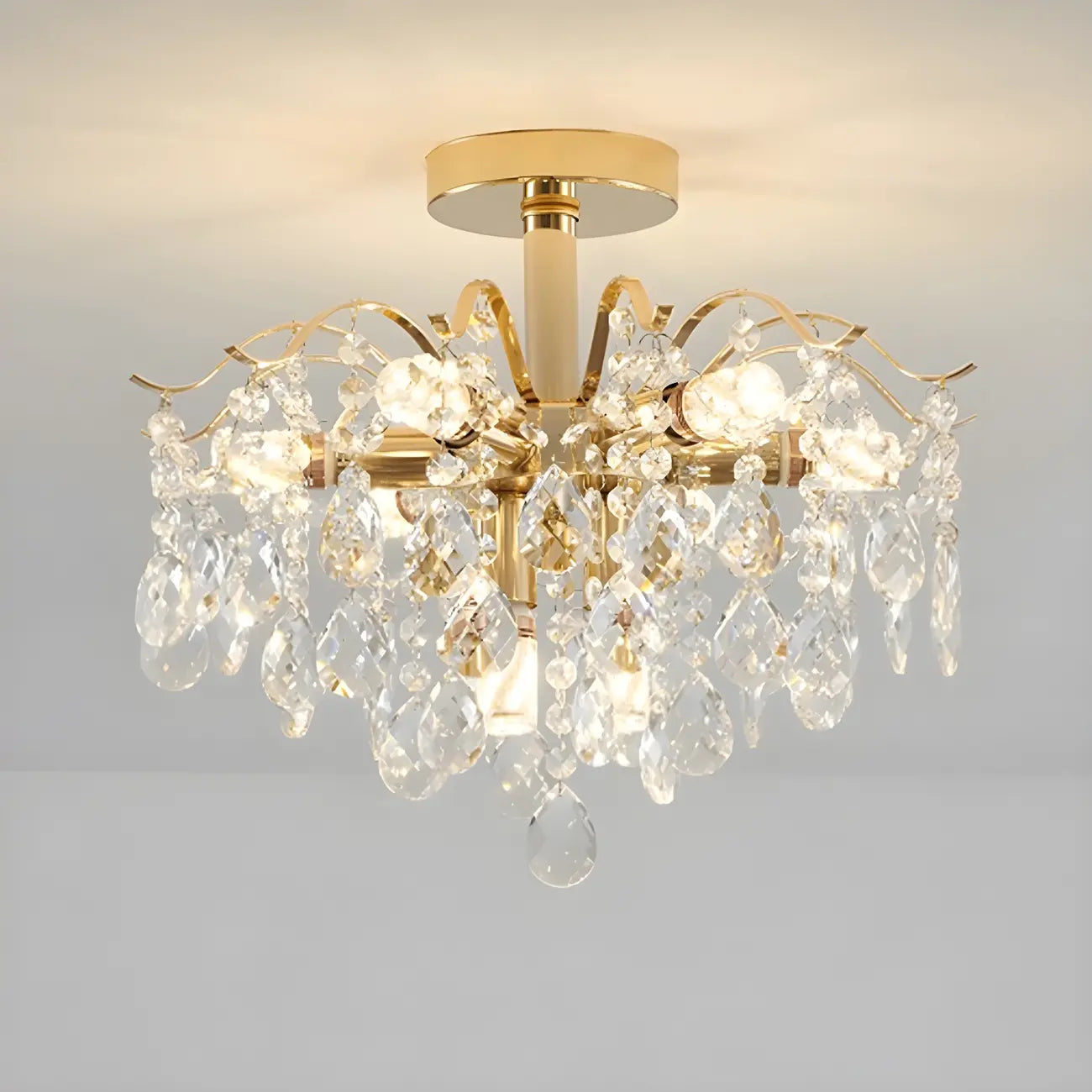 Dining Room Multi-Light Crystal Water Drop Chandelier