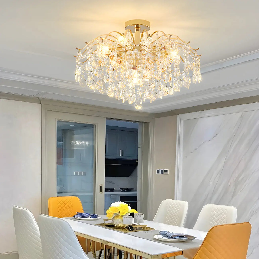 Dining Room Multi-Light Crystal Water Drop Chandelier
