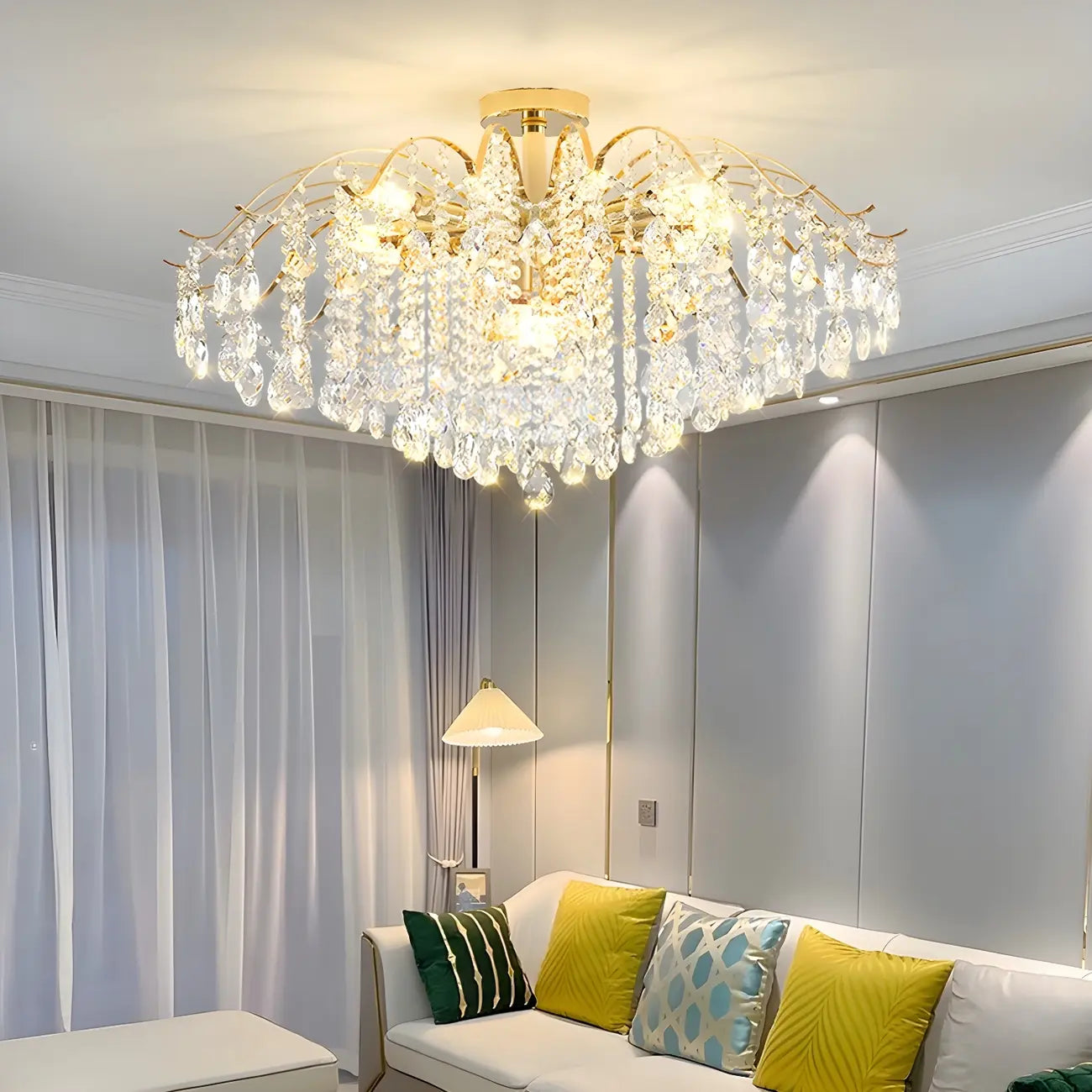 Dining Room Multi-Light Crystal Water Drop Chandelier